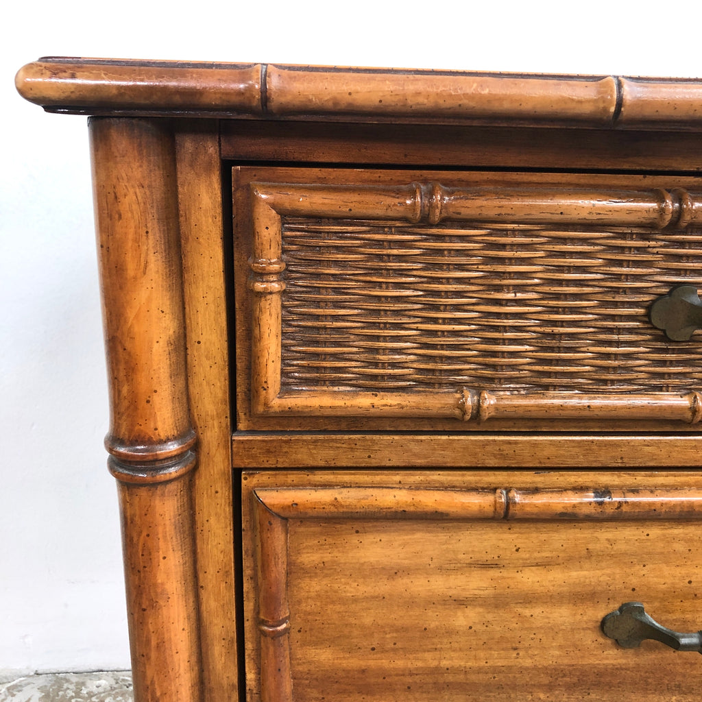 Vintage Faux Bamboo Sideboard Credenza By Stanley Furniture