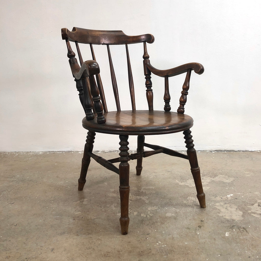 Antique Smokers Bow Windsor Armchair
