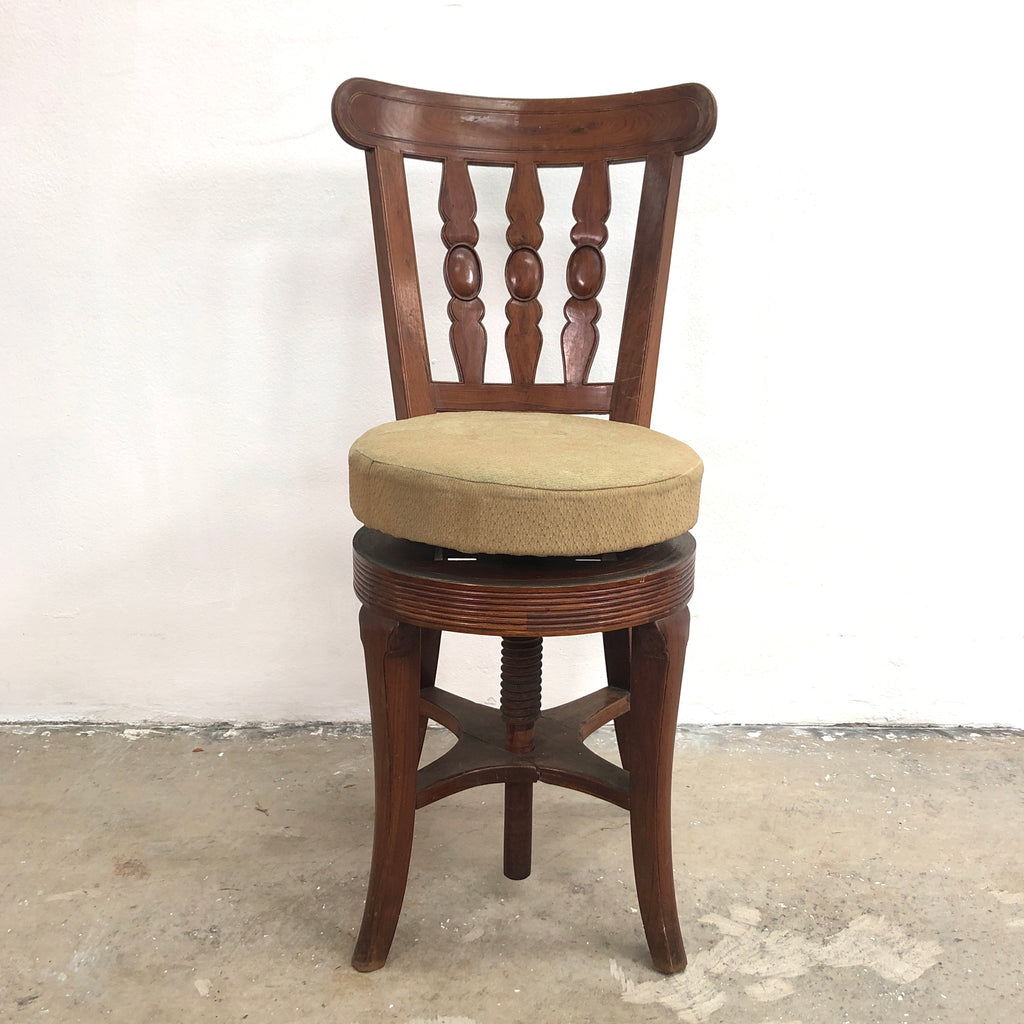 Rare Early 20th Century Revolving Piano Chair Stool