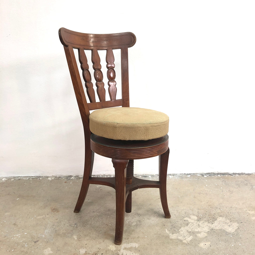 Rare Early 20th Century Revolving Piano Chair Stool