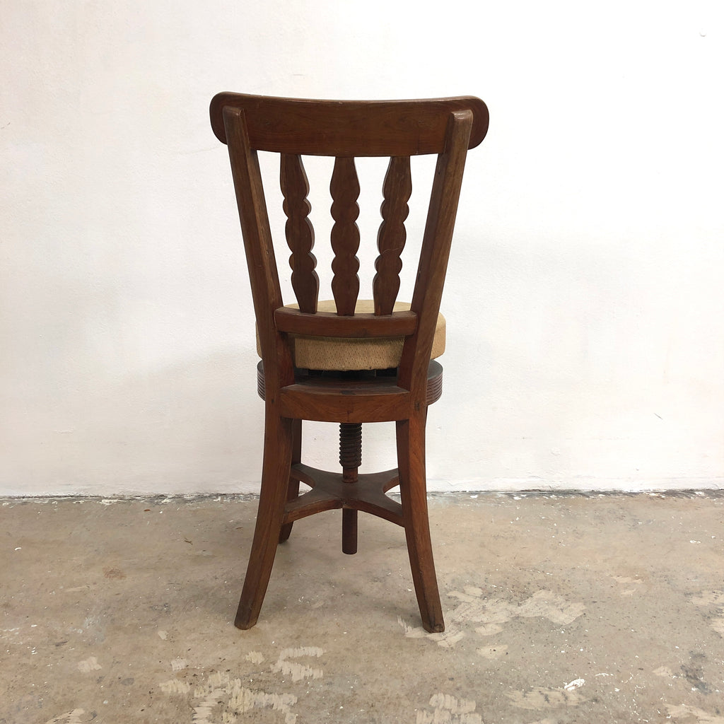 Rare Early 20th Century Revolving Piano Chair Stool