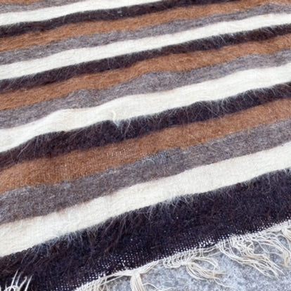 Mid Century Turkish Wool Goat Hair Rug