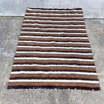 Mid Century Turkish Wool Goat Hair Rug