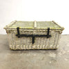 Antique Rustic Cane Wicker Chest Trunk