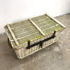 Antique Rustic Cane Wicker Chest Trunk