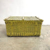 Antique Rustic Cane Wicker Chest Trunk
