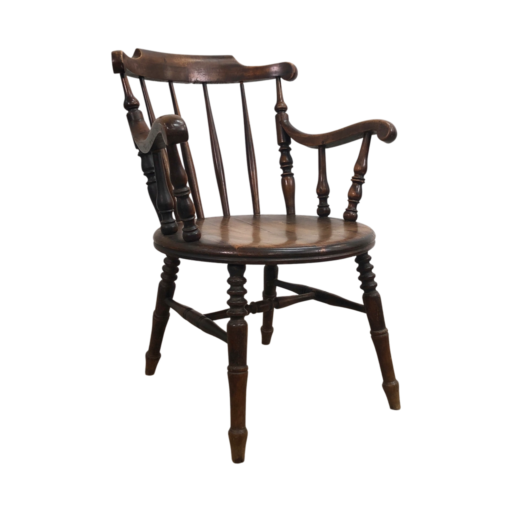 Antique Smokers Bow Windsor Armchair
