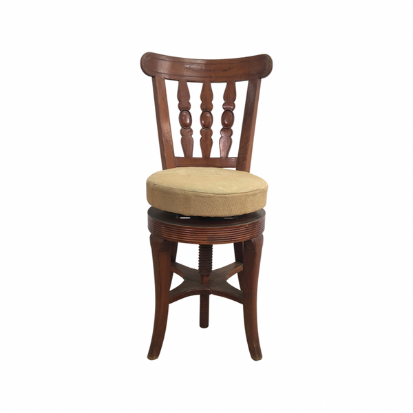 Rare Early 20th Century Revolving Piano Chair Stool