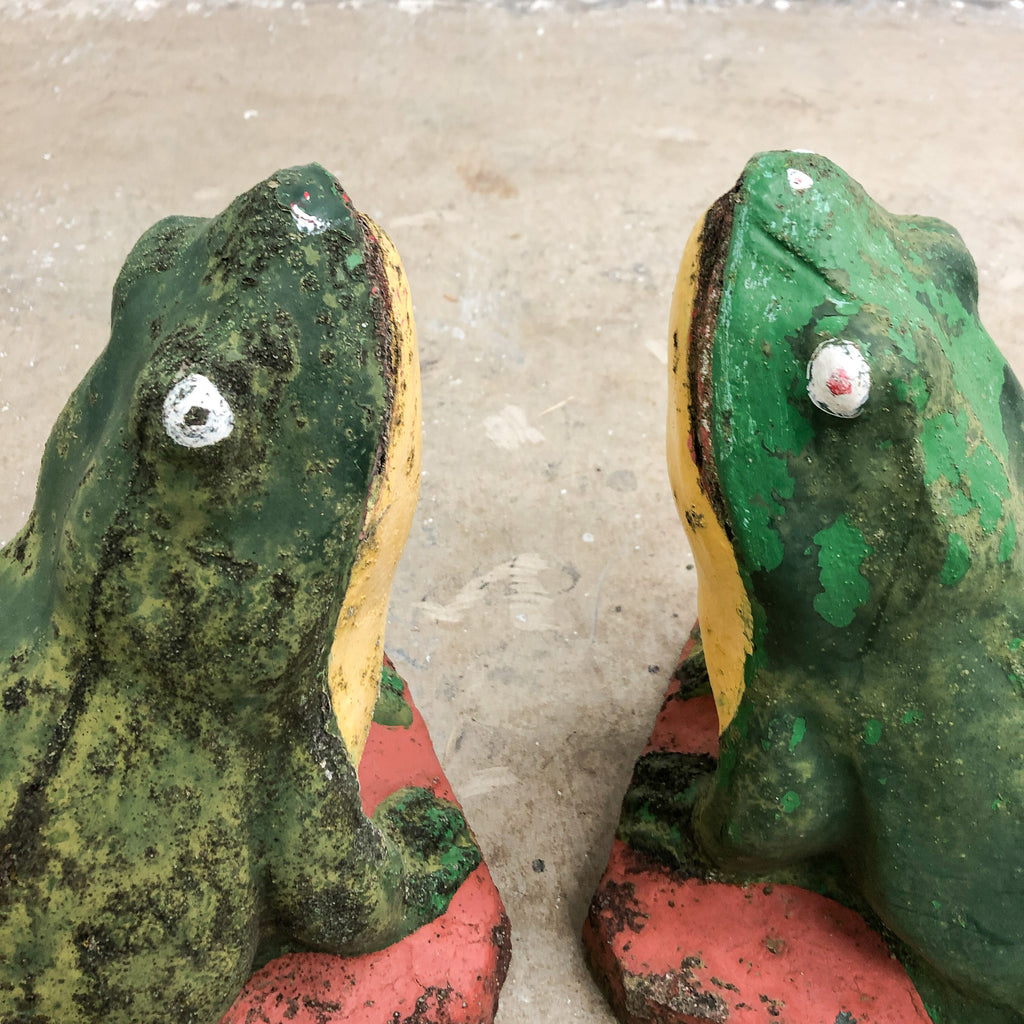 Pair Of Mid Century Garden Frogs