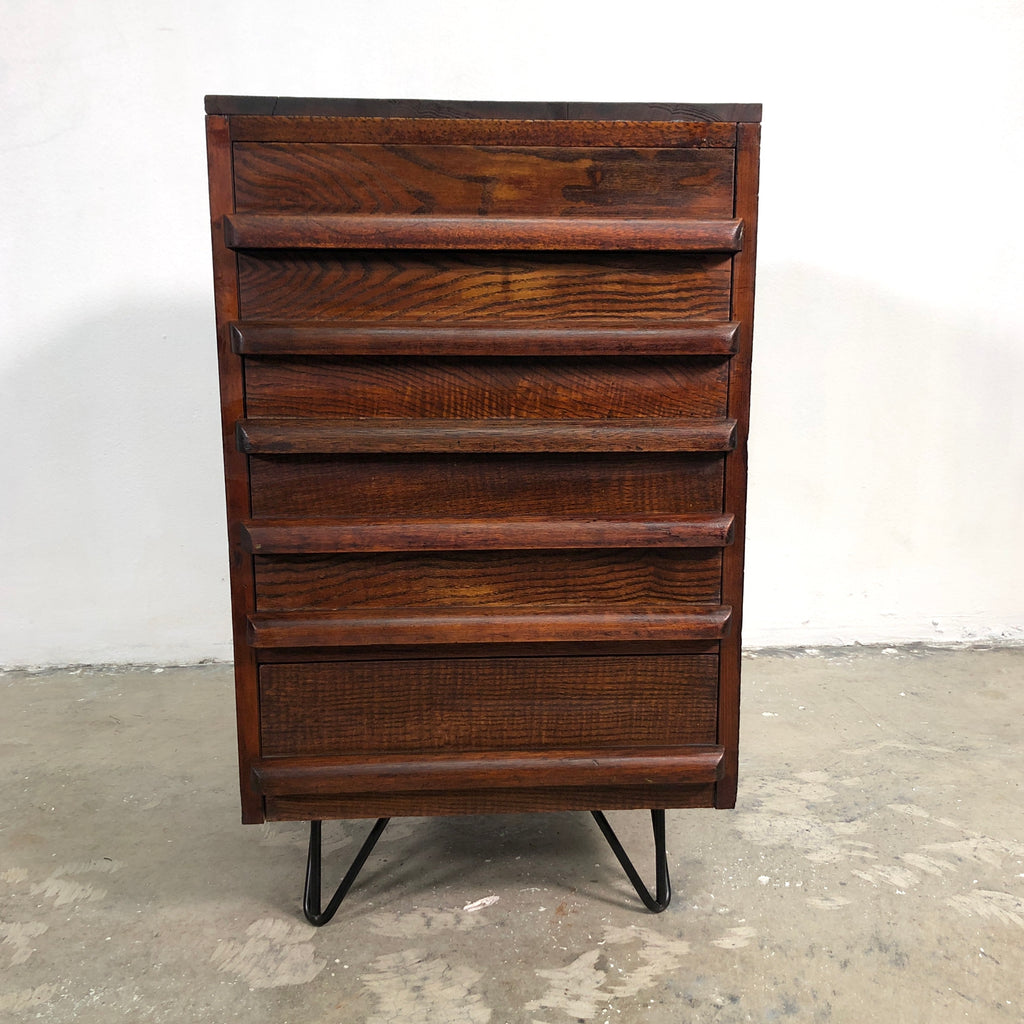 Bespoke Oak and Cedar Bedside Chest Of Drawers