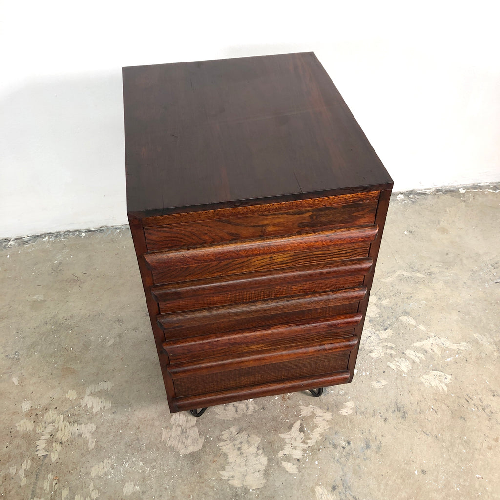 Bespoke Oak and Cedar Bedside Chest Of Drawers