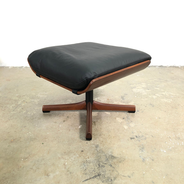 Tessa Mid Century Leather Swivel Footstool - New Upholstery