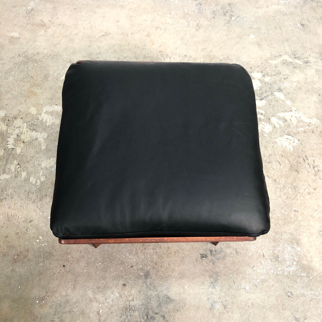 Tessa Mid Century Leather Swivel Footstool - New Upholstery