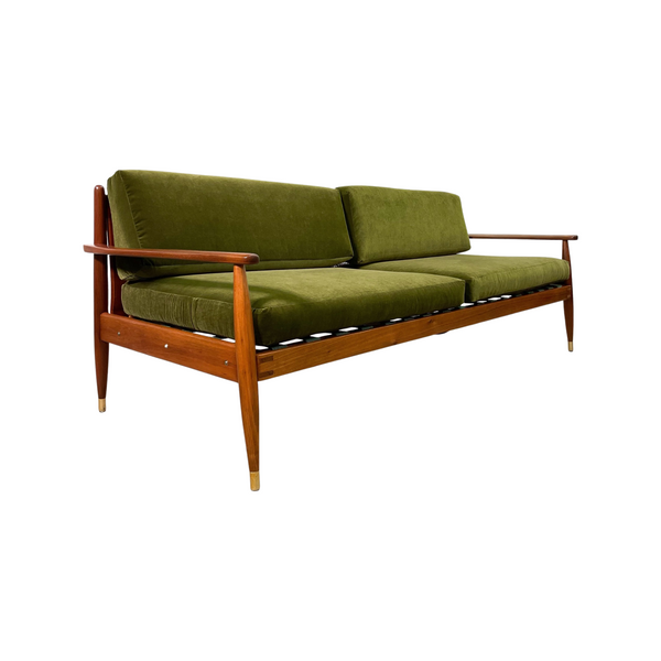Parker Early 1960s Rattan Back Mid Century Restored Sofa