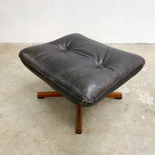 Mid Century Tessa Leather Footstool