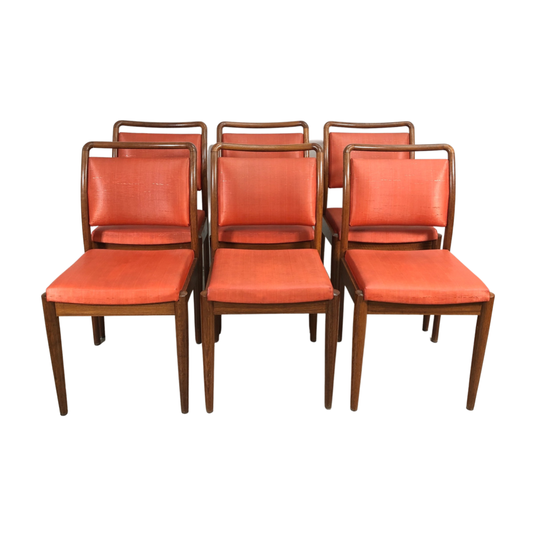 Set of Six Mid Century Blackwood Dining Chairs by Ricketts & Thorp