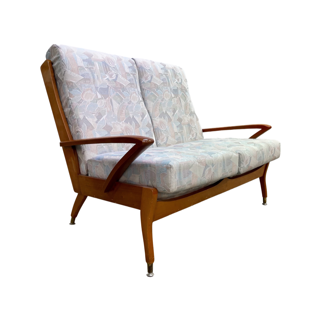 Mid Century Two Seater Timber Frame Sofa– The Design Ark