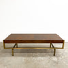 Restored Mid Century Walnut and Brass Coffee Table C1950
