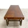 Restored Mid Century Walnut and Brass Coffee Table C1950