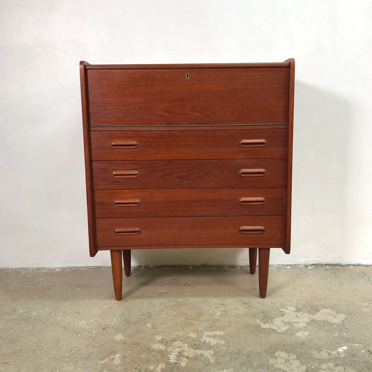 Danish Mid Century Modern Teak Bureau Or Desk