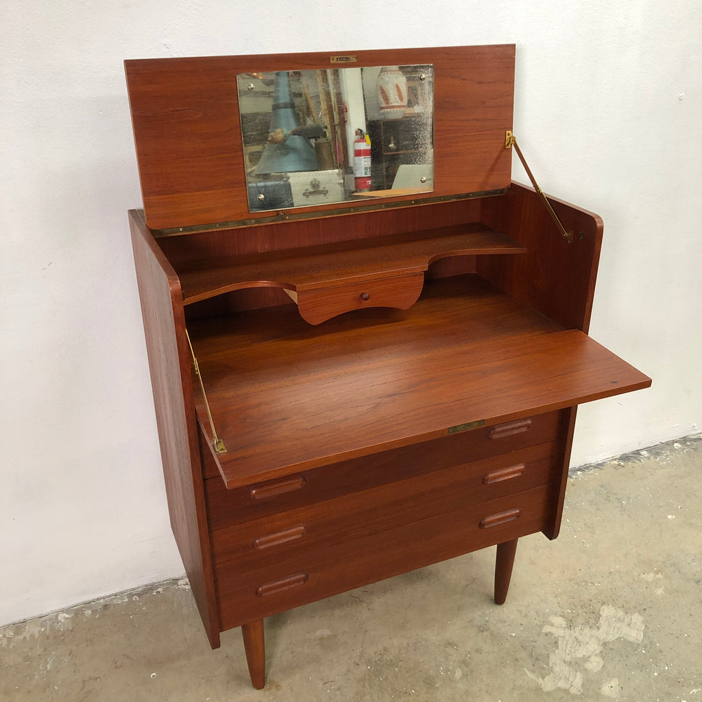 Danish Mid Century Modern Teak Bureau Or Desk– The Design Ark