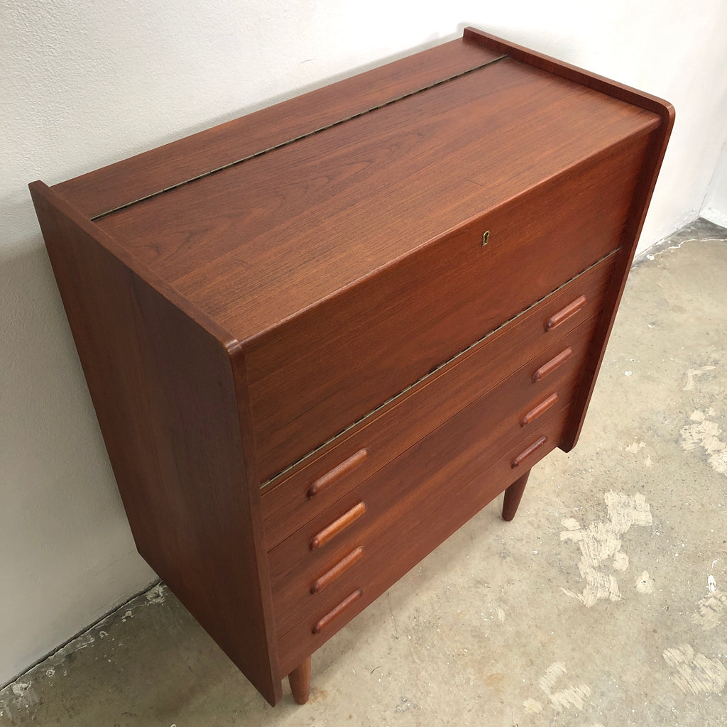 Danish Mid Century Modern Teak Bureau Or Desk– The Design Ark
