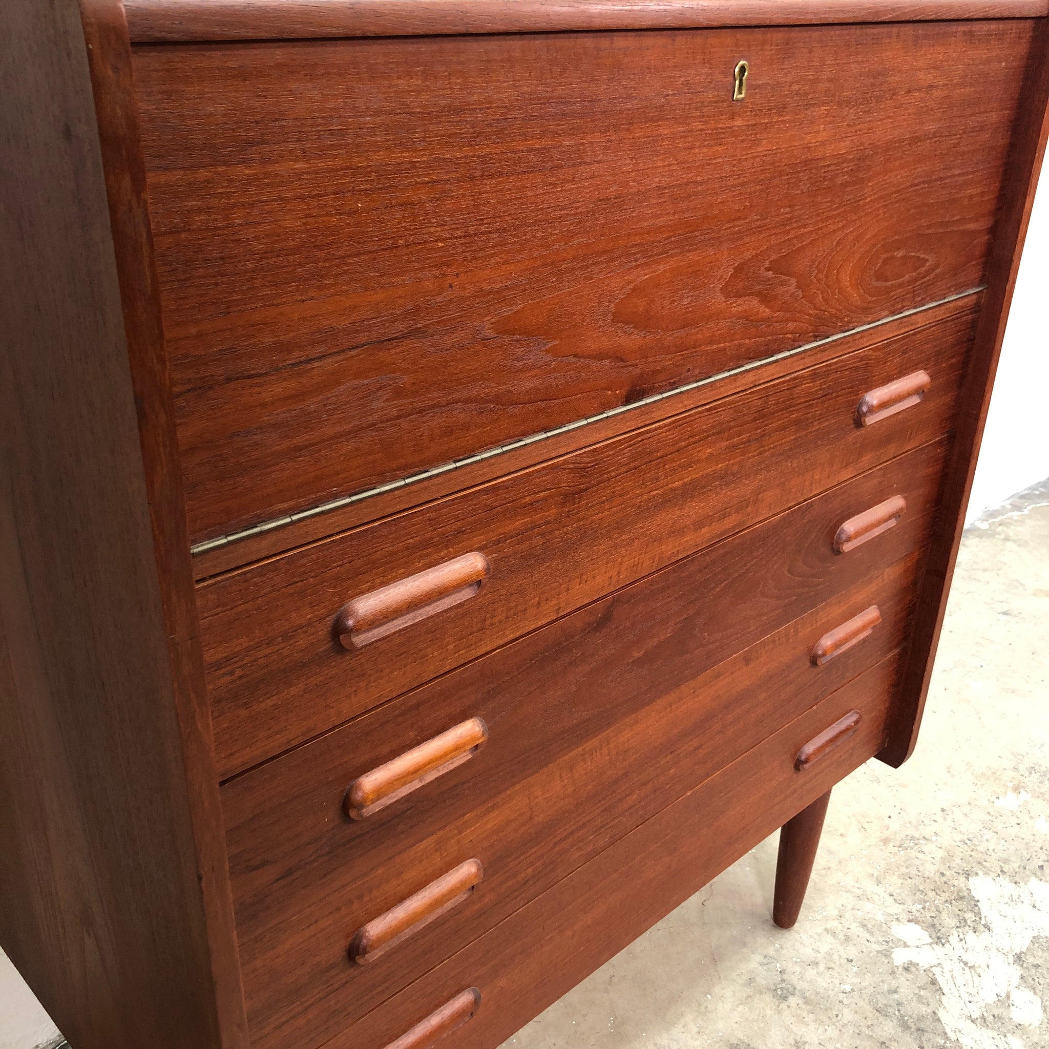 Danish Mid Century Modern Teak Bureau Or Desk– The Design Ark