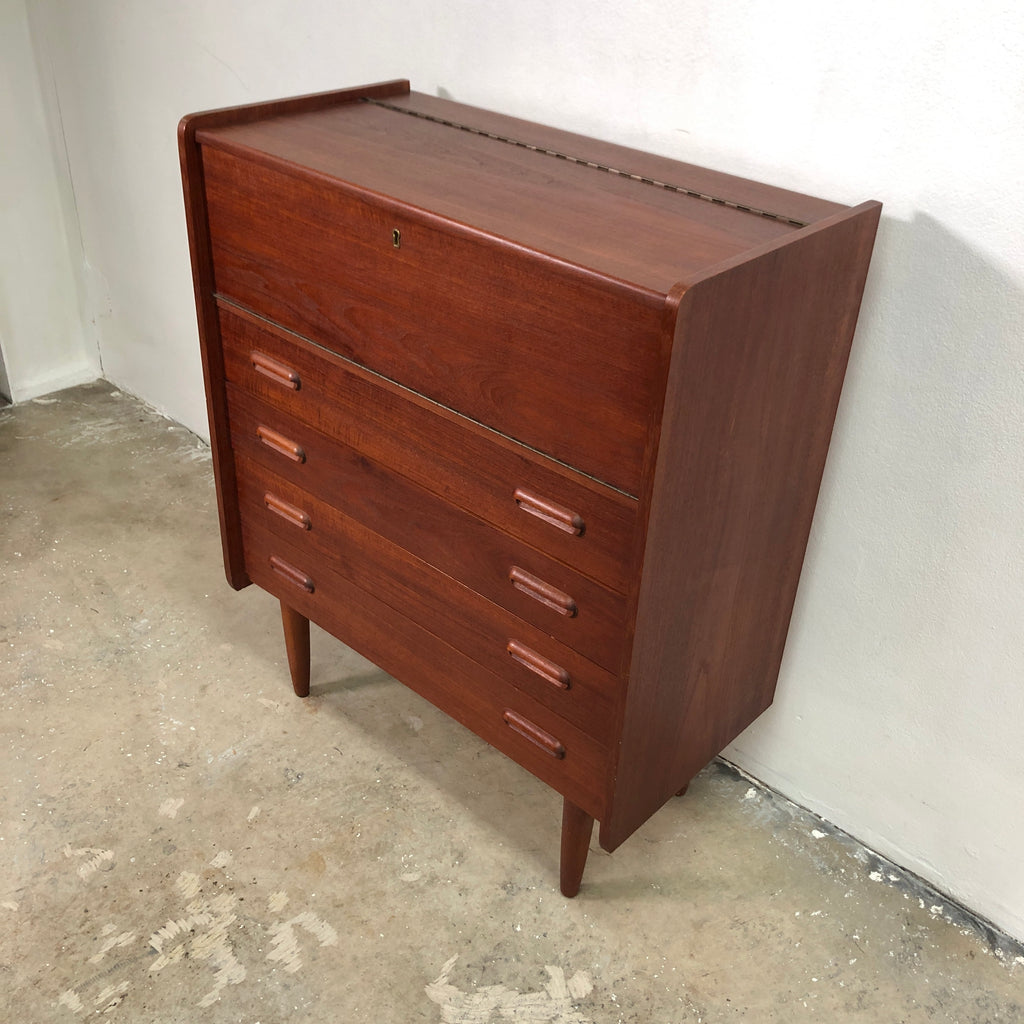 Danish Mid Century Modern Teak Bureau Or Desk