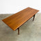 Restored Parker Mid Century Teak Coffee Table With Rattan Shelf