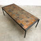 Mid Century Brutalist Copper Top Coffee Table