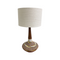 Mid Century Wood and Ceramic Table Lamp