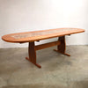 Stunning Danish Extension Table With Inlay Ceramic Tile Top