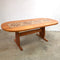 Stunning Danish Extension Table With Inlay Ceramic Tile Top