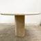 Large Oval Mid Century Italian Travertine Pedestal Dining Table