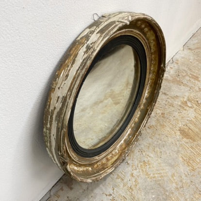MID 19TH CENTURY ANTIQUE CONVEX MIRROR
