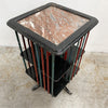 ANTIQUE REVOLVING BOOKCASE WITH MARBLE TOP