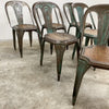 SET OF SIX BELGIAN INDUSTRIAL METAL DINING CHAIRS BY FIBROCIT