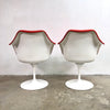 Pair Of 1960's Eero Saarinen Fully Upholstered Tulip Swivel Dining Chairs