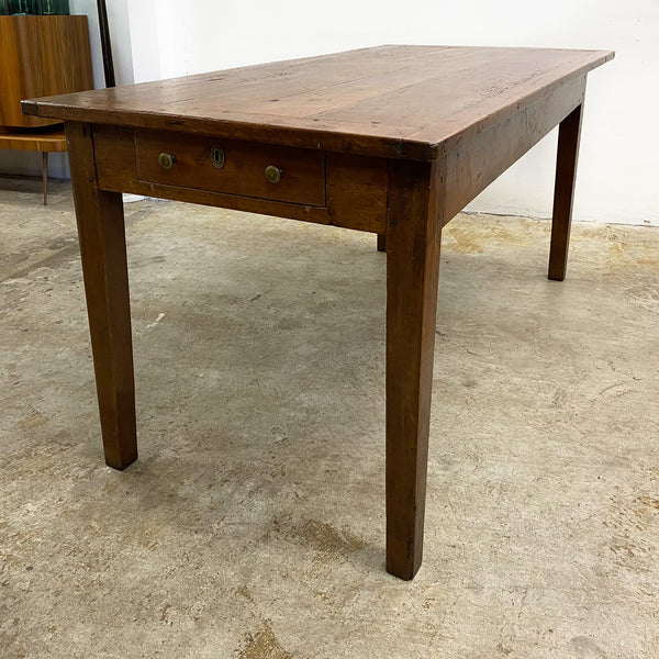 ANTIQUE FRENCH CHERRYWOOD FARMHOUSE DINING TABLE