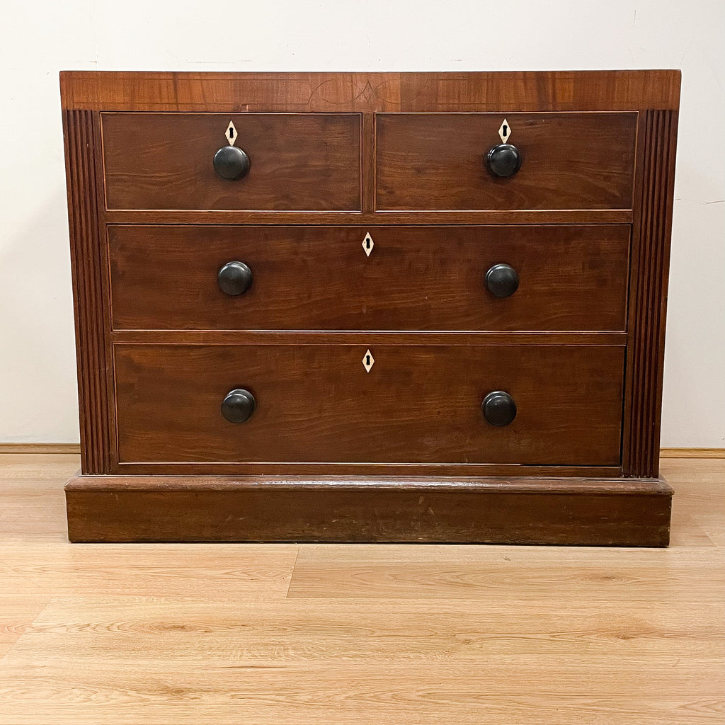 Inlaid Georgian Chest Of Drawers c1840