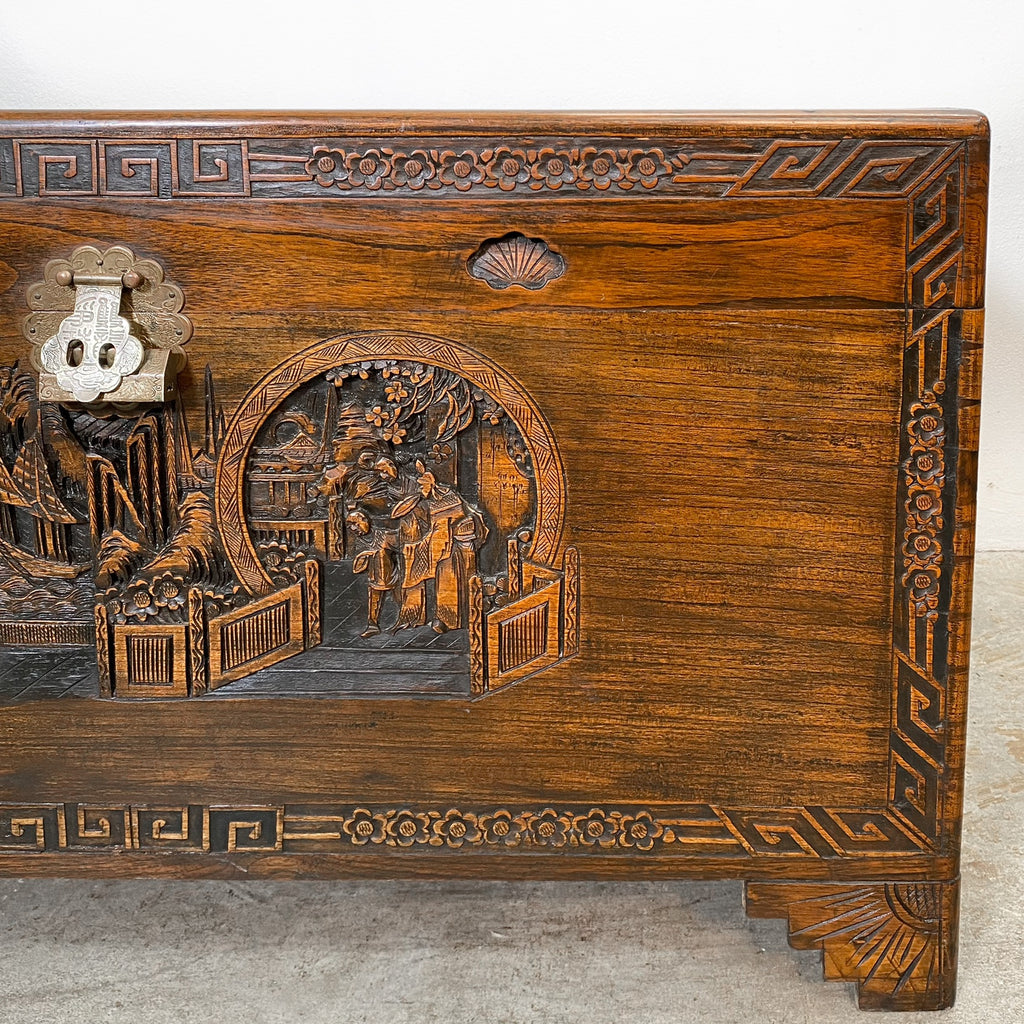 1980s Carved Camphor Chest