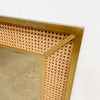 Vintage Brass and Rattan Framed Mirror