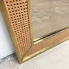 Vintage Brass and Rattan Framed Mirror