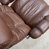 Mid Century Leather Swivel Arm Chair + Footstool By Ekornes Scandinavia
