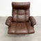 Mid Century Leather Swivel Arm Chair + Footstool By Ekornes Scandinavia