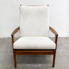 Parker High Back Mid Century White Armchair