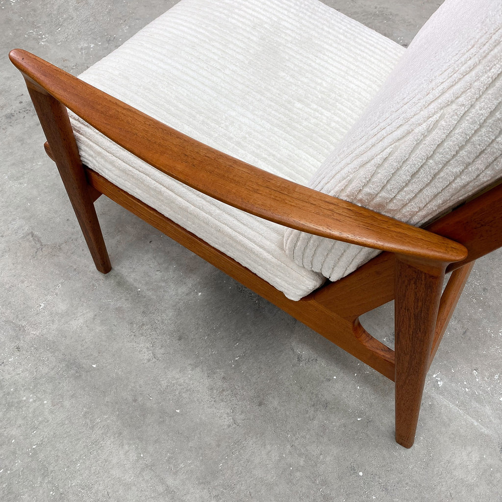 Parker High Back Mid Century White Armchair