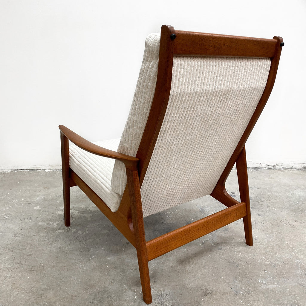 Parker High Back Mid Century White Armchair