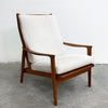 Parker High Back Mid Century White Armchair