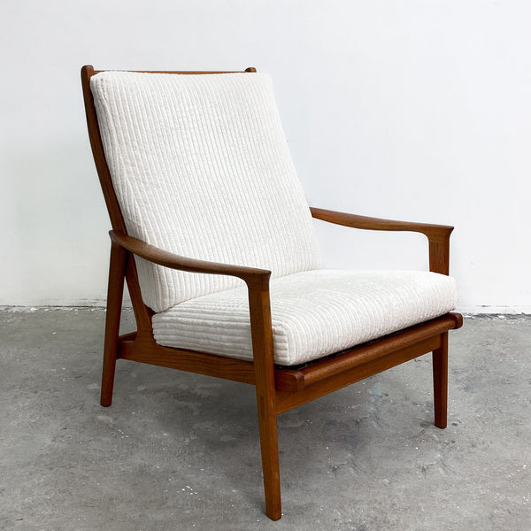 Parker High Back Mid Century White Armchair